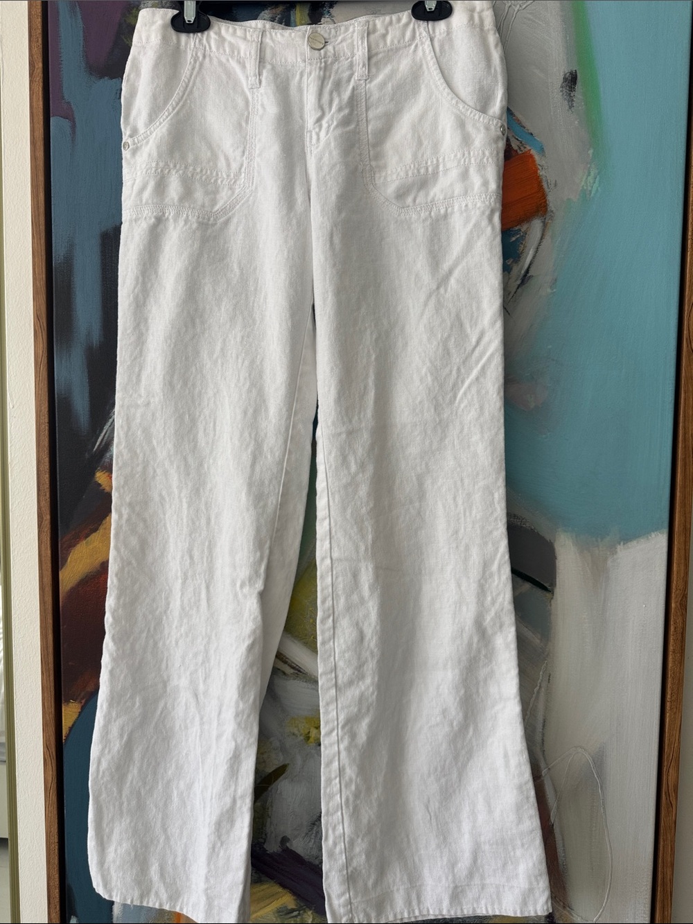Sanctuary White Wide-Leg Linen Blend Pants